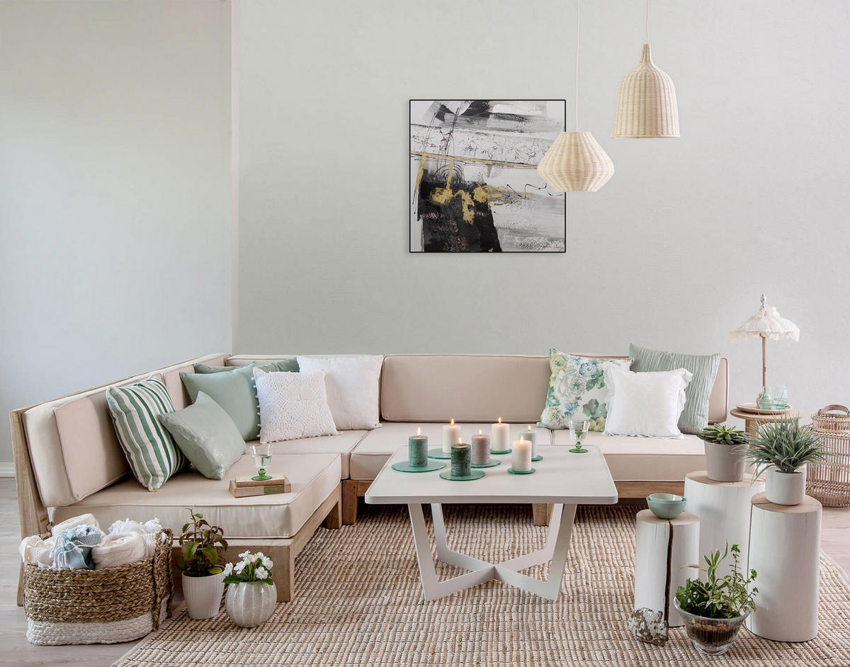 ACRYLBILD HANDGEMALT 60/60 cm - Grau, Holz/Textil (1.12/60cm) - KUNSTLOFT