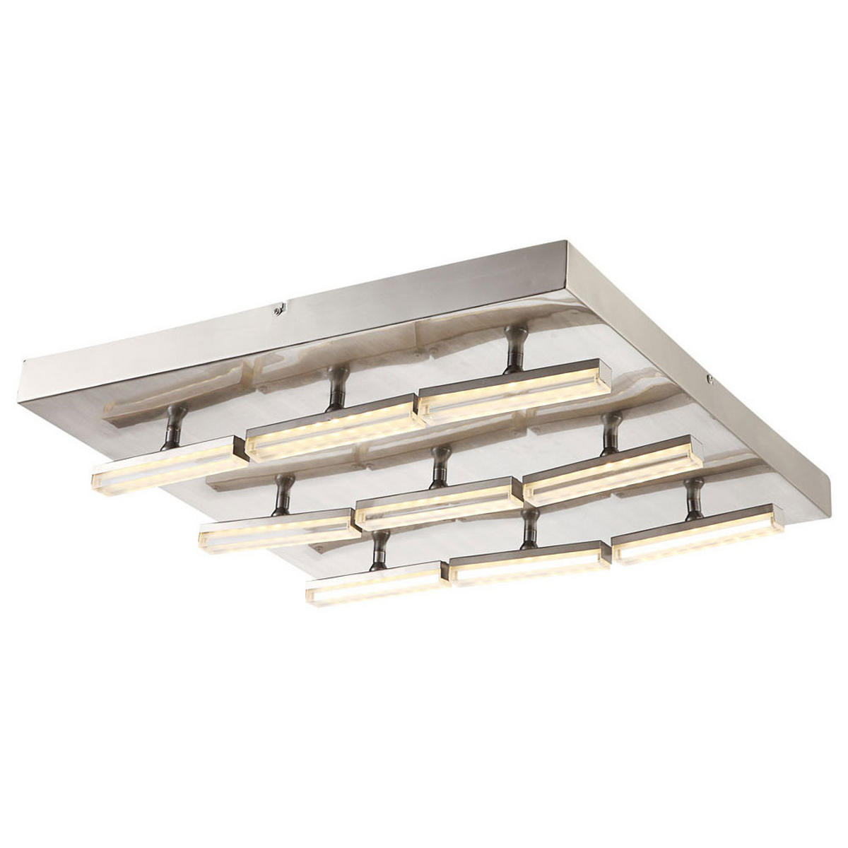 LED DECKENLEUCHTE Metall Silber 9 Flammig - Silberfarben, Metall (55/55/9cm) - Globo Lighting