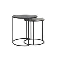 BEISTELLTISCH Talca Silber Ø49/50,5 cm 2er-Set - Anthrazit/Silberfarben, Metall (49/49/50.5cm) - Light & Living