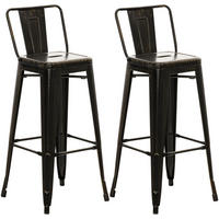 BARHOCKER Mason 2er Set 96x44x43 cm schwarz-gold - Schwarz, Metall (44/96/43cm) - furnicato