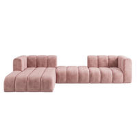 ECKSOFA Modulares In L-Form, Velvet-Stoff Riviera, Hellrosa, Links, GRAND 319 cm - Hellrosa, Holz (319/175cm) - Kaiser Möbel