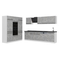 KUCHYŇSKÝ KOUT R-Line, Beton/Bílá, 180 cm pracovná doska antracitová - šedá/bílá, kompozitní dřevo (180/206.8/60cm) - Vicco