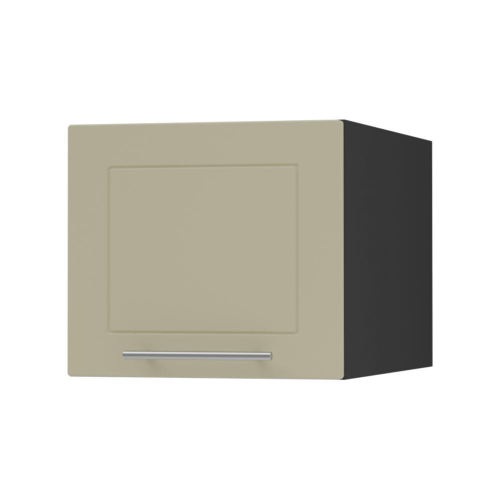 KLAPPHÄNGESCHRANK Kvantum W6B/45 Vanille Matt / Schwarz Matt 45 / 59 / 36cm - Creme/Schwarz, Holz/Holzwerkstoff (45/36/59cm) - Feldmann-Wohnen