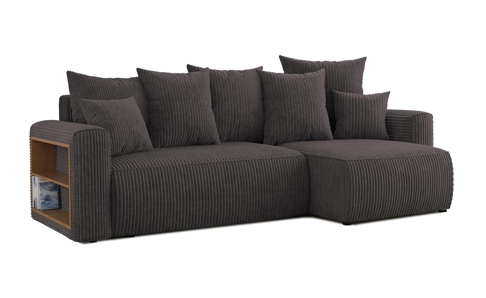 ECKSOFA SOLARIS L - Blau/Dunkelgrau, Holzwerkstoff (238/142cm) - Meblini