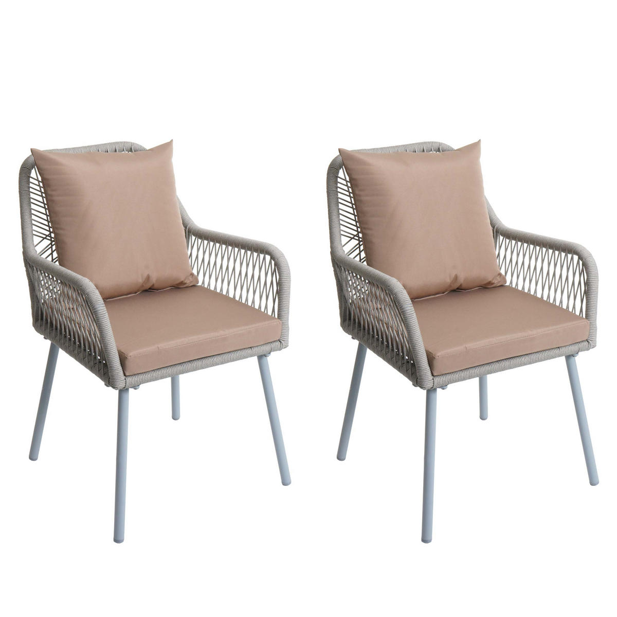 GARTENSTUHL Grau, Taupe - Taupe/Grau, Textil (54/81/62cm) - MCW