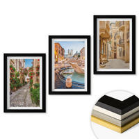 WANDBILDER 3er-Set - 20x30 cm Schwarzer Rahmen - Die bezaubernden Straßen des Brunnens - Schwarz, Kunststoff (20/30cm) - ArtPrintCave