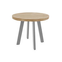 ESSTISCH SOPHIA - Beige/Silberfarben, Holz/Metall (140/140/78cm) - SAM