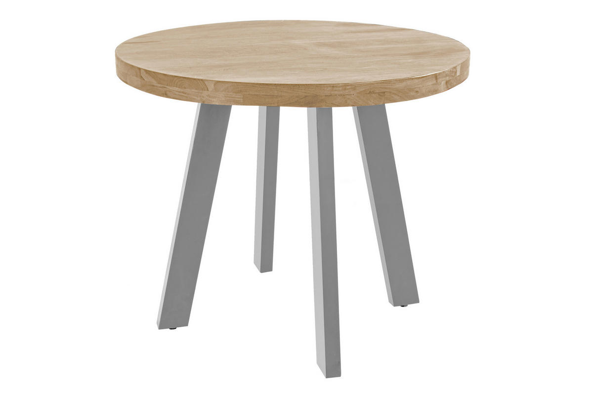 ESSTISCH SOPHIA - Beige/Silberfarben, Holz/Metall (140/140/78cm) - SAM