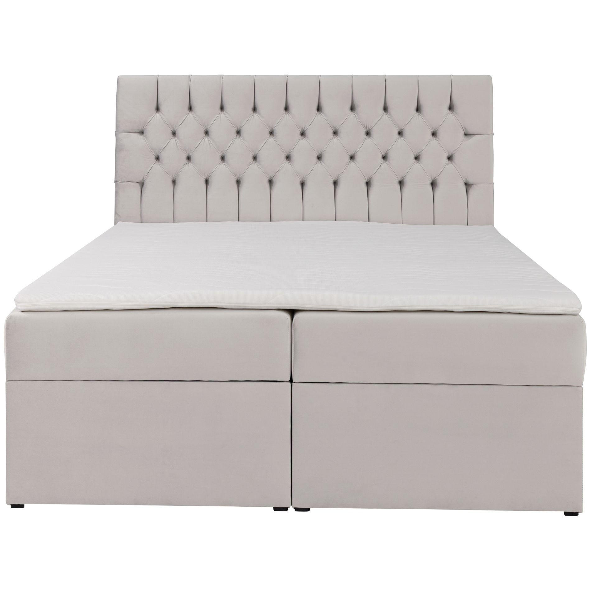 BOXBETT Daissy Hellbeige Samt 160x200 cm - Ecru, Textil (160/200cm) - Selsey