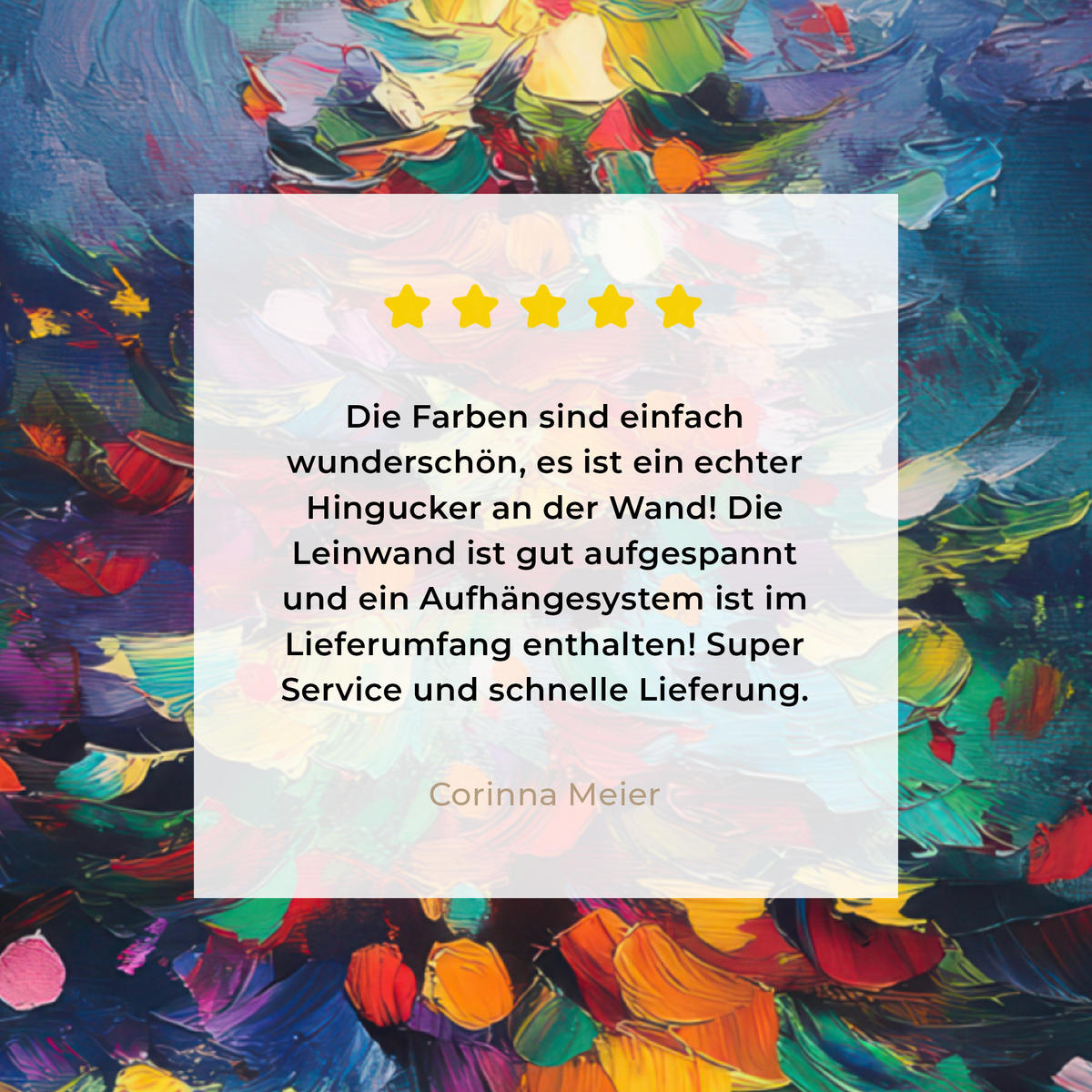 LEINWANDBILD Weihnachtsbaum - Weihnachten - Abstrakt - Farbenfroh 20x20 cm - Multicolor, Textil (20/20cm) - MuchoWow