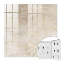 SCHLÜSSELBOX Weiß 30x30 cm – Türöffnung nach rechts - Beiger Marmor - Beige, Metall (30/30/5cm) - TULUP