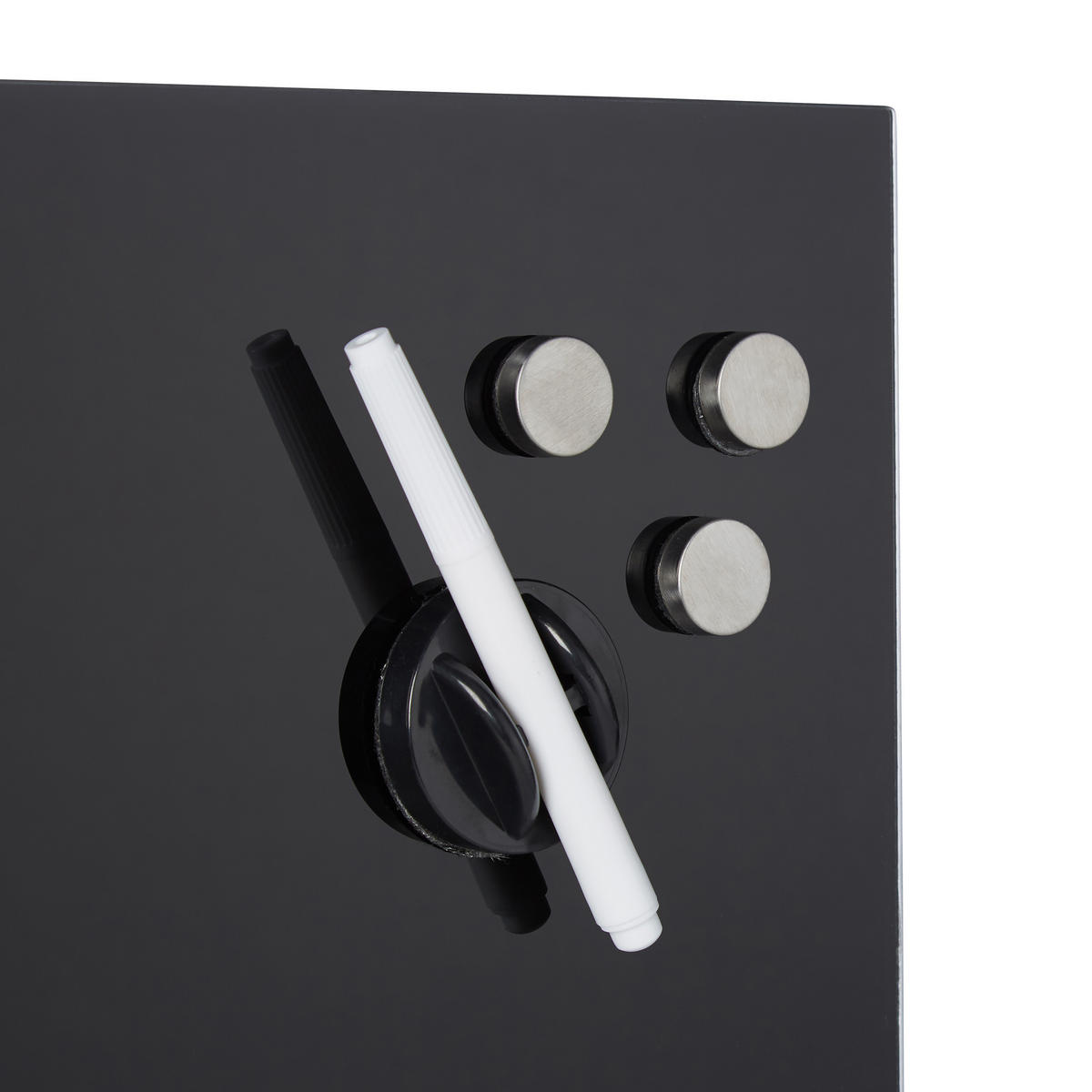 MAGNETTAFEL - Schwarz, Glas/Metall (80/50/0.4cm) - Relaxdays