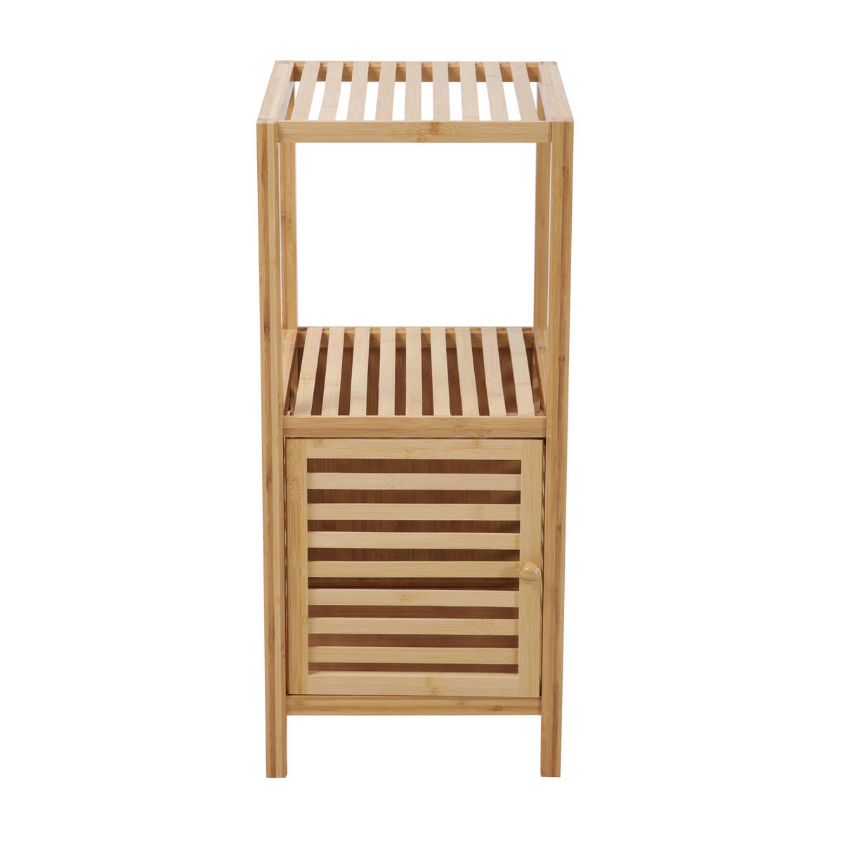 BADREGAL Bambus S mit Tür freistehend - Beige, Holz (35/80/35cm) - SVITA