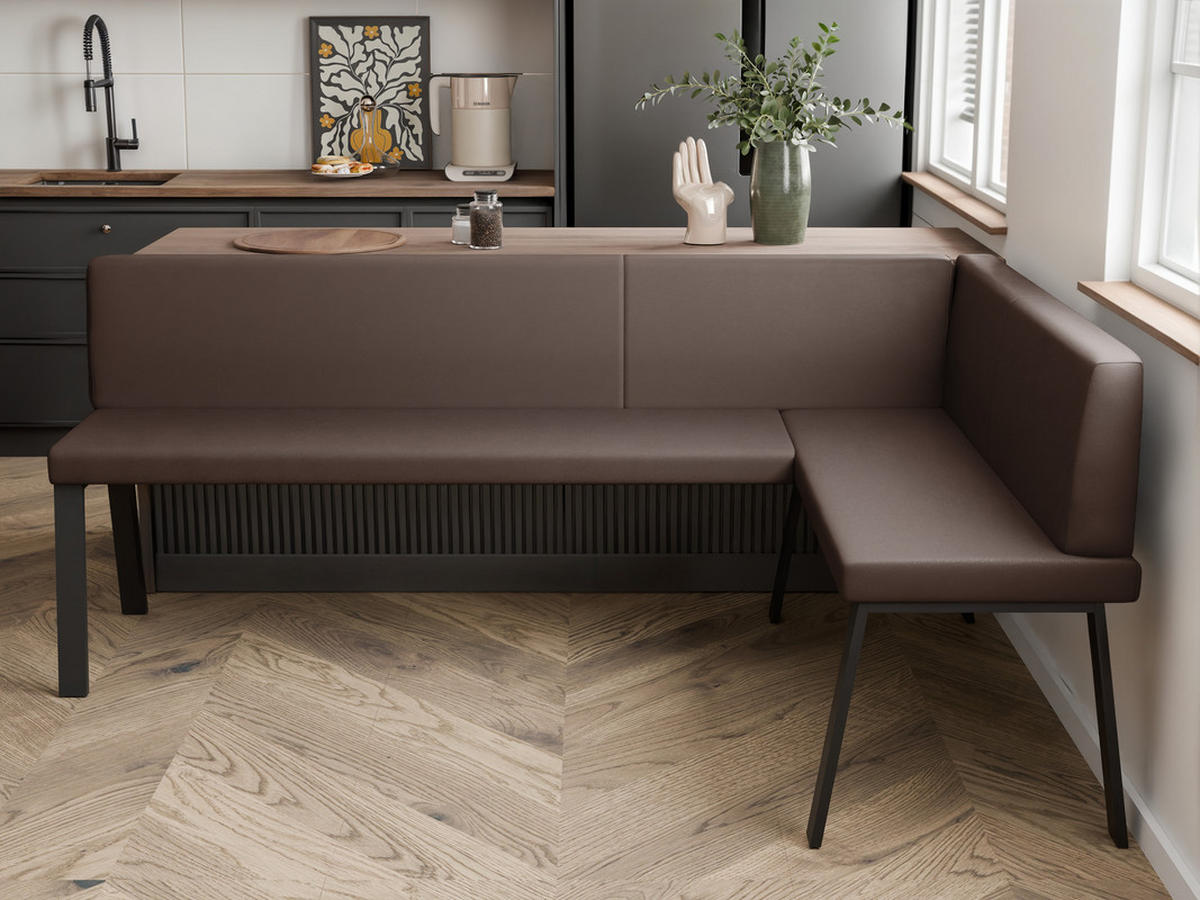 ECKBANK rechts MONO Y Kunstleder glatt, 128/168 cm Braun - Braun, Kunststoff/Textil (128/168cm) - Idohome