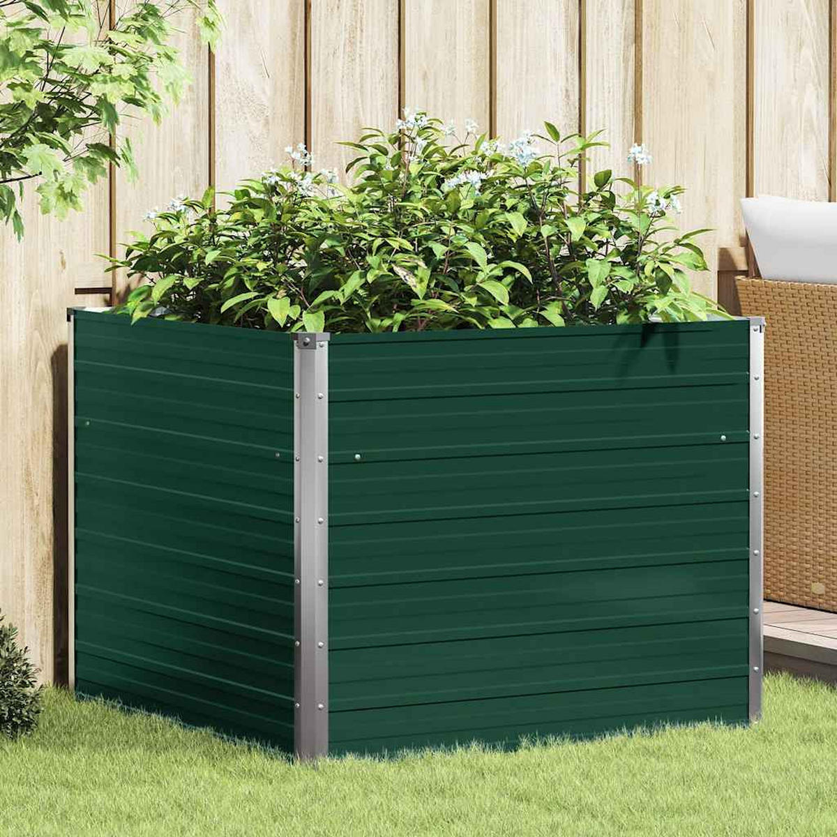 HOCHBEET 100 x 100 x 77 cm Verzinkter - Grün, Metall (100/77/100cm)
