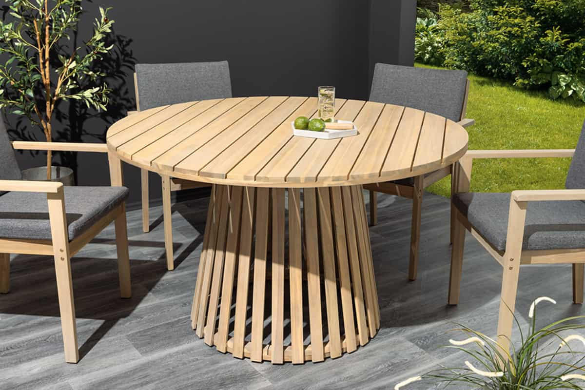 GARTENTISCH KOPENHAGEN rund Akazie Natur 120cm - Braun, Holz (120/120/75cm) - riess-ambiente