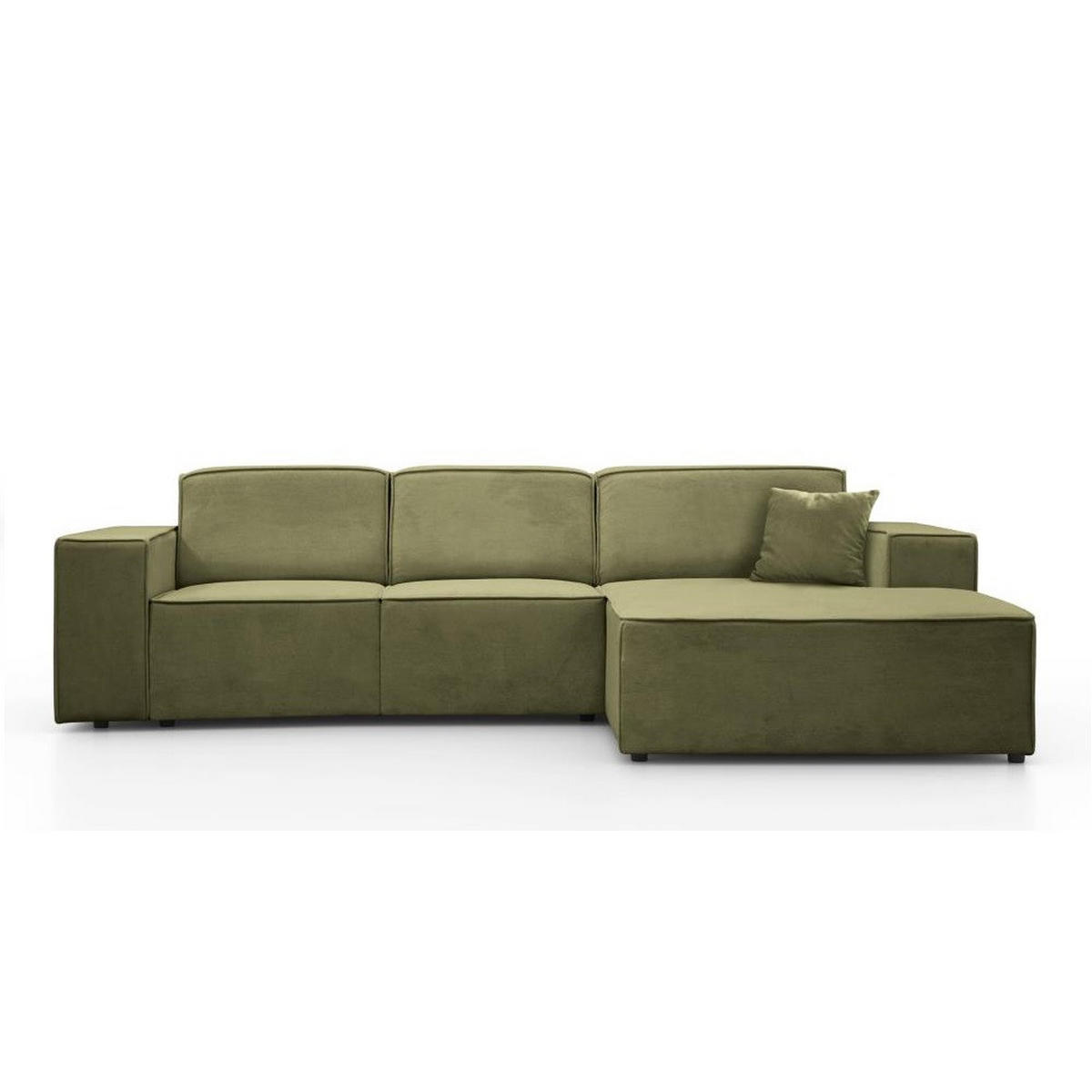 ECKSOFA ohne Schlaffunktion Pedro L hellgrün rechts - Schwarz/Hellgrün, Kunststoff/Textil (267/170cm)