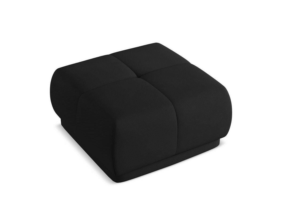 POUF Chenille Stoff Schwarz - Schwarz, Kunststoff/Textil (60/35/60cm) - Makamii