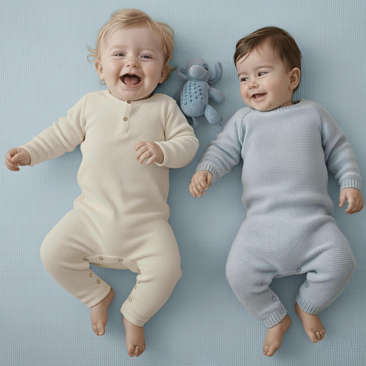 SPIELMATTE ab Null - 90 cm Baby Puzzlematte Blau - Blau, Kunststoff (30/30cm) - Littletom