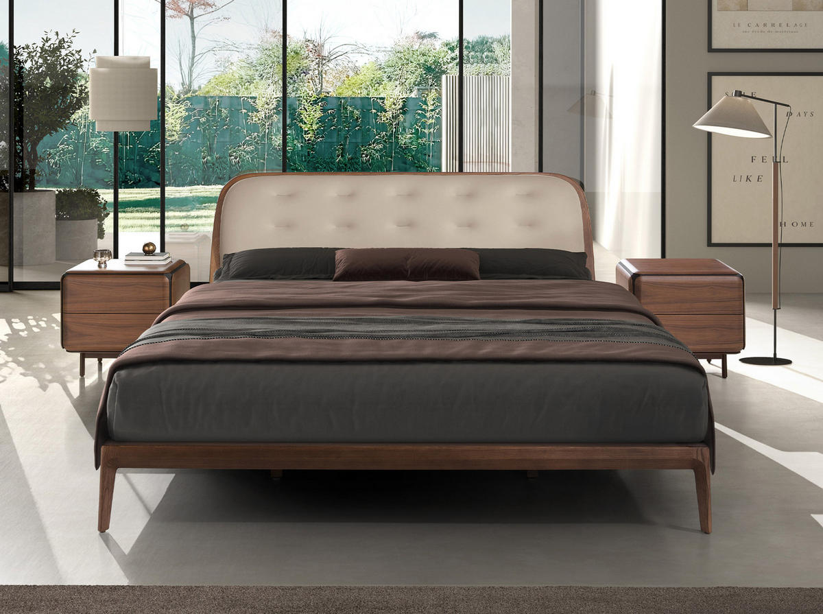 NACHTSCHRANK aus Nussbaum, Wenge und Metallstahl 59/47/56 cm - Walnussfarben/Schwarz, Holz/Holzwerkstoff (59/56/47cm) - ANGEL CERDA