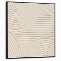 LEINWAND Bilder mit Rahmen - Muster - Abstrakt - Weiß - 90x90 - Beige, Textil (90/90cm) - MuchoWow