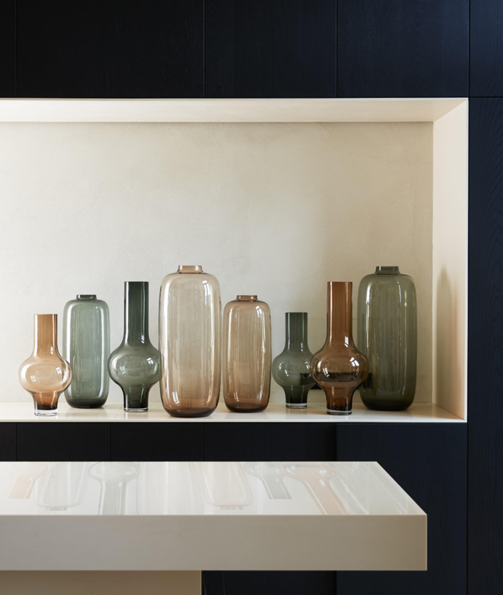 VASE Kaela Grau Ø25,5/47 cm - Grau, Glas (25.5/47cm) - Light & Living
