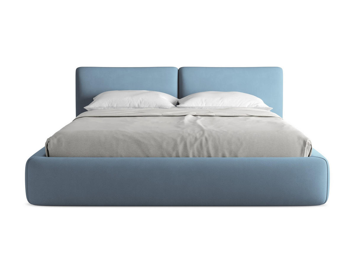 POLSTERBETT mit Bettkasten und Lattenrost 200x228 Blau - Blau/Blaugrau, Kunststoff/Textil (180/200cm) - Makamii