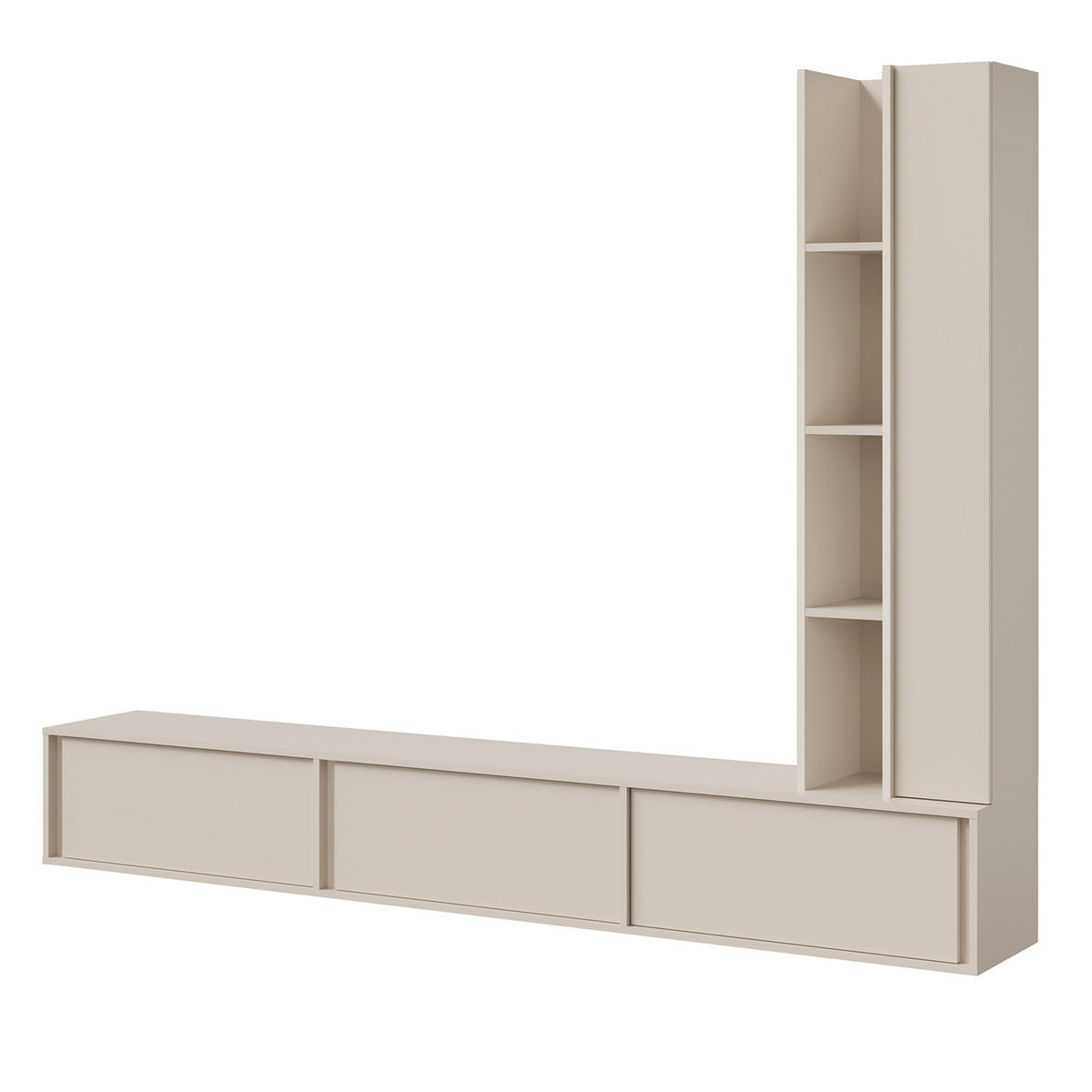 TV STOLEK Vero se 3 dvířky, závěsný nebo stojící, 230 cm, kašmír - kašmírová, kompozitní dřevo (230/40/35cm) - Beautysofa