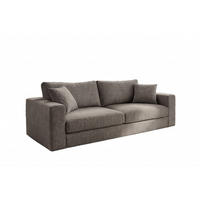 SOFA AMINA Taupe Flachgewebe - Taupe/Schwarz, Buchenholz/Textil (228/82/101cm) - KAWOLA