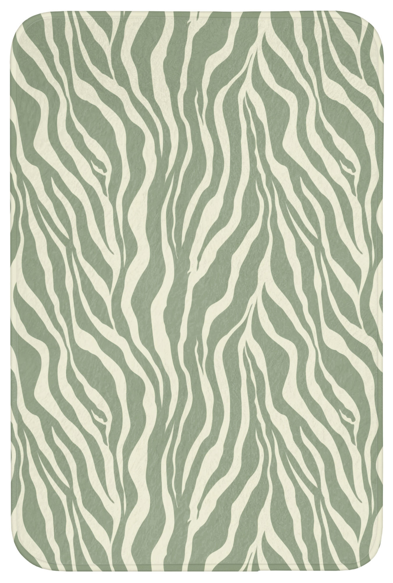 KOUPELNOVÁ PŘEDLOŽKA Zebra - Motiv - zelená 60x90 cm - šalvějově zelená, textil/plast (60/90cm) - OnlyWow