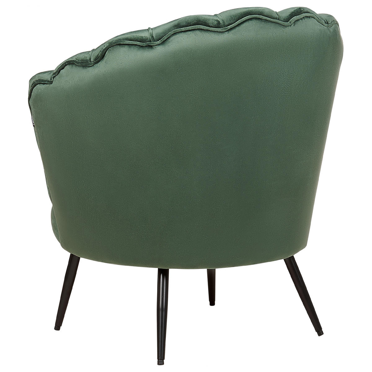 SESSEL Samtstoff Grün Lovikka - Schwarz/Grün, Textil (79/85/77cm) - Beliani