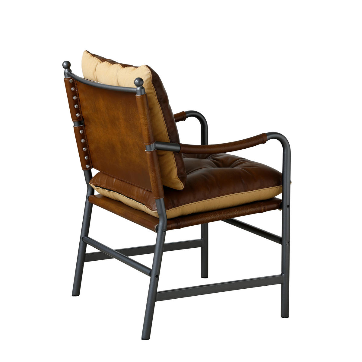 SESSEL Leder mit schwarzem Metallrahmen, DE-42430, Braun - Braun, Metall (62/90/60cm) - ComfortXL