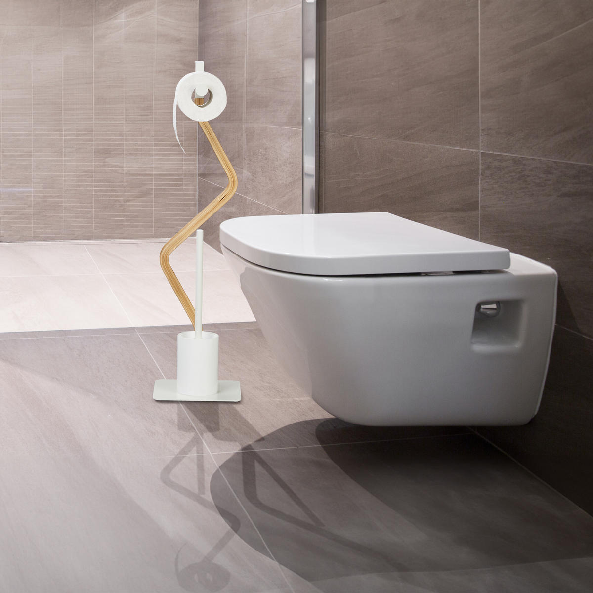 WC-GARNITUR - Multicolor, Holzwerkstoff/Kunststoff (20/76/20cm) - Relaxdays