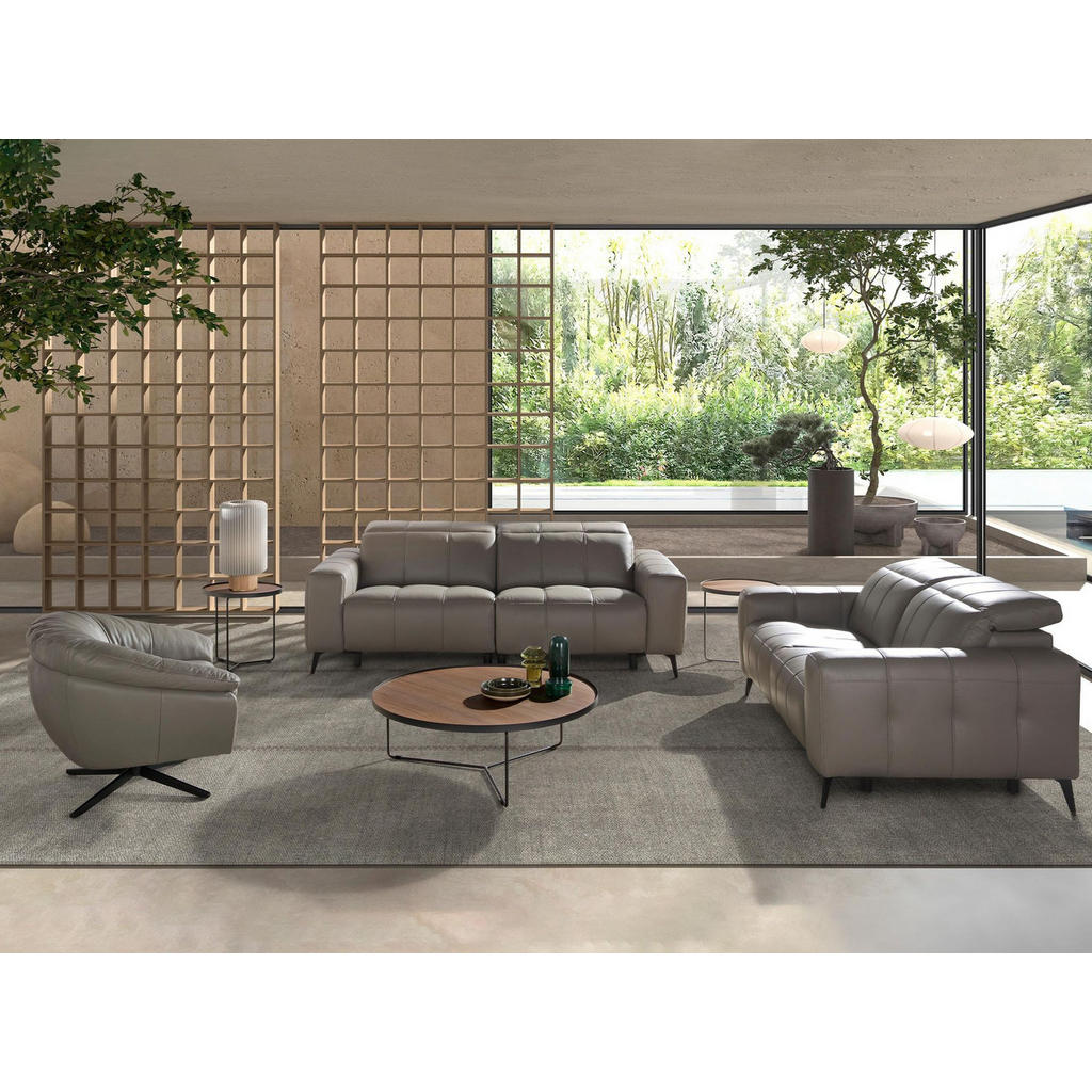 Thumbnail - Angel Cerda Sofa, Grau, Leder, Uni, 2-Sitzer, Rechteckig, 176x98x110 cm, Wohnzimmer, Sofas & Couches, Sofas, 2-Sitzer So...
