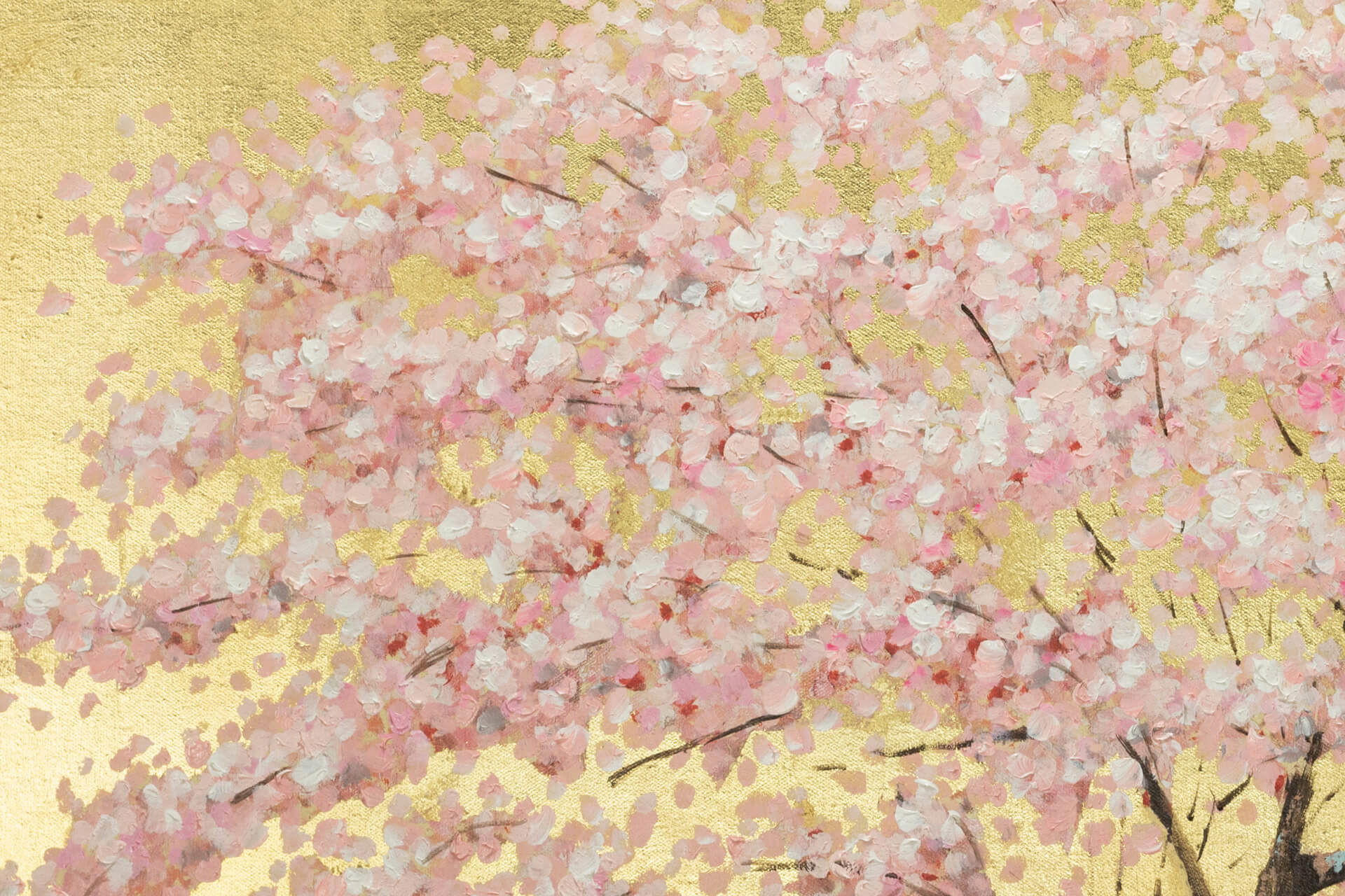 ÖLGEMÄLDE 120/60 cm - Pink/Braun, Holz/Textil (1.88/60cm) - KUNSTLOFT