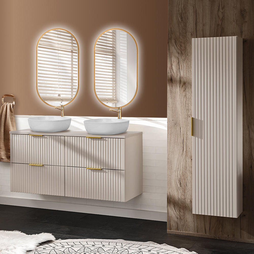Lomado Badmöbel-Set Beige 185x200x47 cm