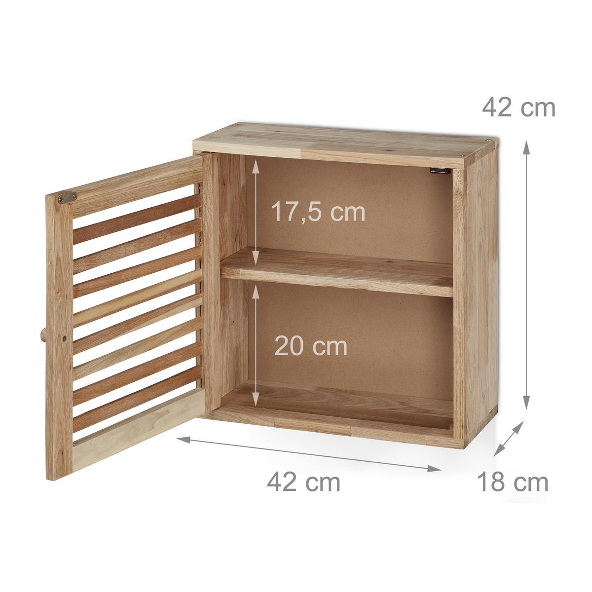 WANDSCHRANK - Hellbraun, Holz (42/42/18cm) - Relaxdays