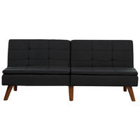 3-SITZER-SCHLAFSOFA schwarz/dunkelbraun Ronne - Dunkelbraun/Schwarz, Textil (180/76/83cm) - Beliani