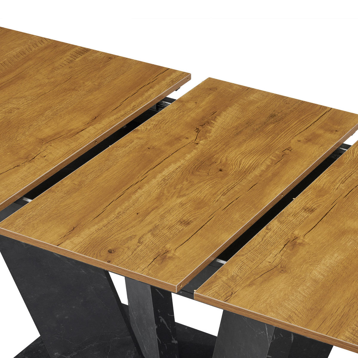 ESSTISCH WILLEM 120-160/80/76 cm - Wildeiche/Anthrazit, Holzwerkstoff (80/120/76cm) - B&D Home