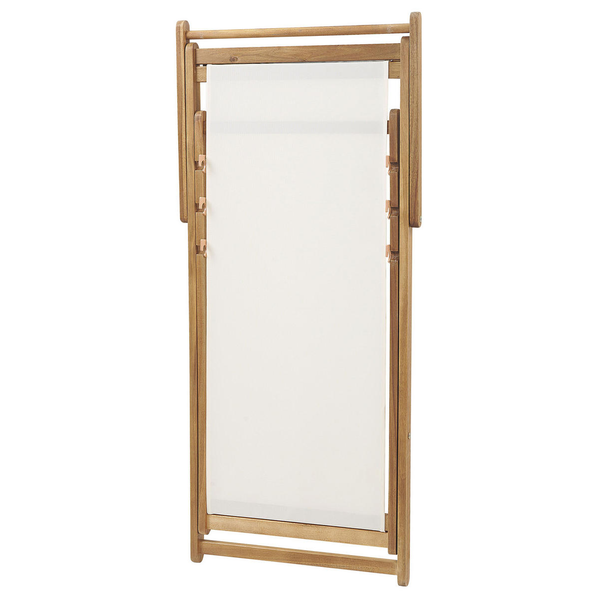 GARTENLIEGE hellbraun Textil cremeweiß Anzio - Hellbraun/Creme, Textil (54/70/97cm) - Beliani