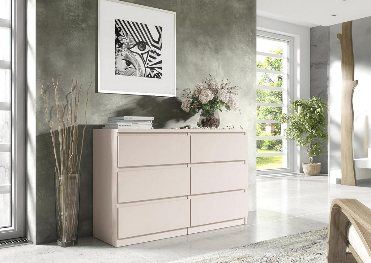 KOMMODE mit Schubladen Kaschmir 138,6 x 78,5 x 39 cm - Kaschmir, Holzwerkstoff (138.6/78.5/39cm) - MebLocker