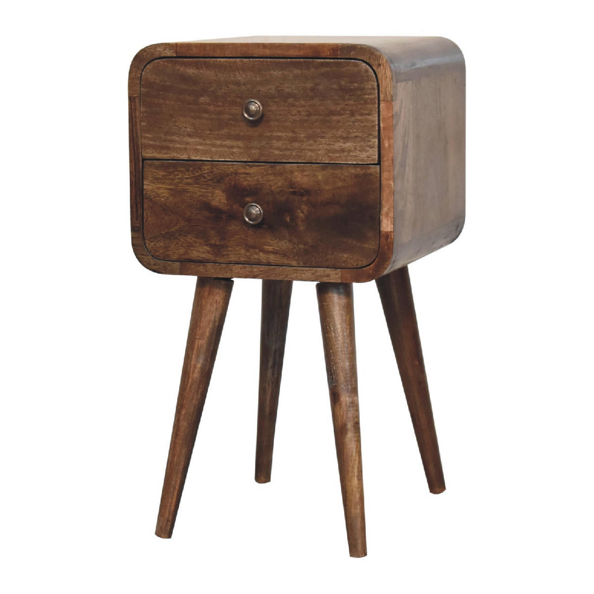 NACHTTISCH aus Massivholz - Messingfarben/Braun, Holz/Metall (30/55/30cm) - Artisan Furniture