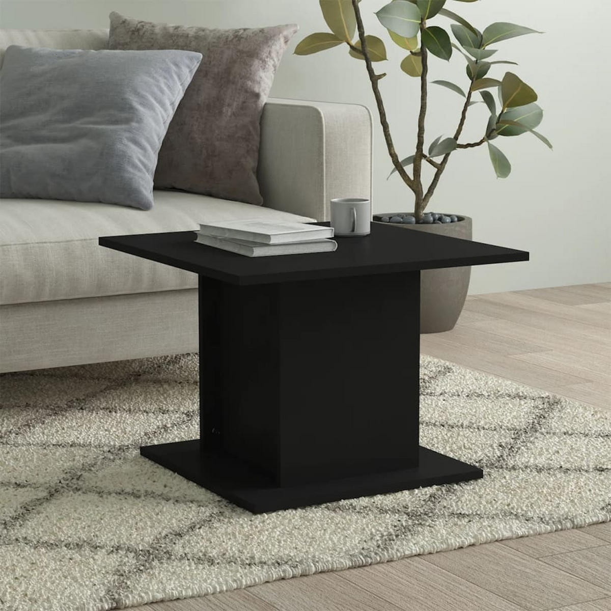 COUCHTISCH Schwarz 55,5x55,5x40 cm Holzwerkstoff - Schwarz, Holzwerkstoff (55.5/55.5/40cm) - furnicato