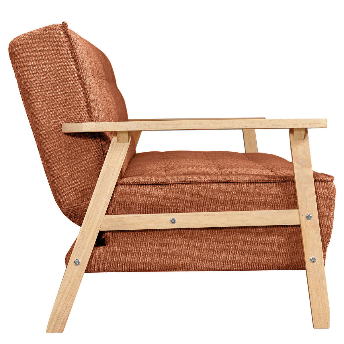 SCHLAFSOFA - Terracotta, Birkenholz/Textil (204/85/86cm) - home24