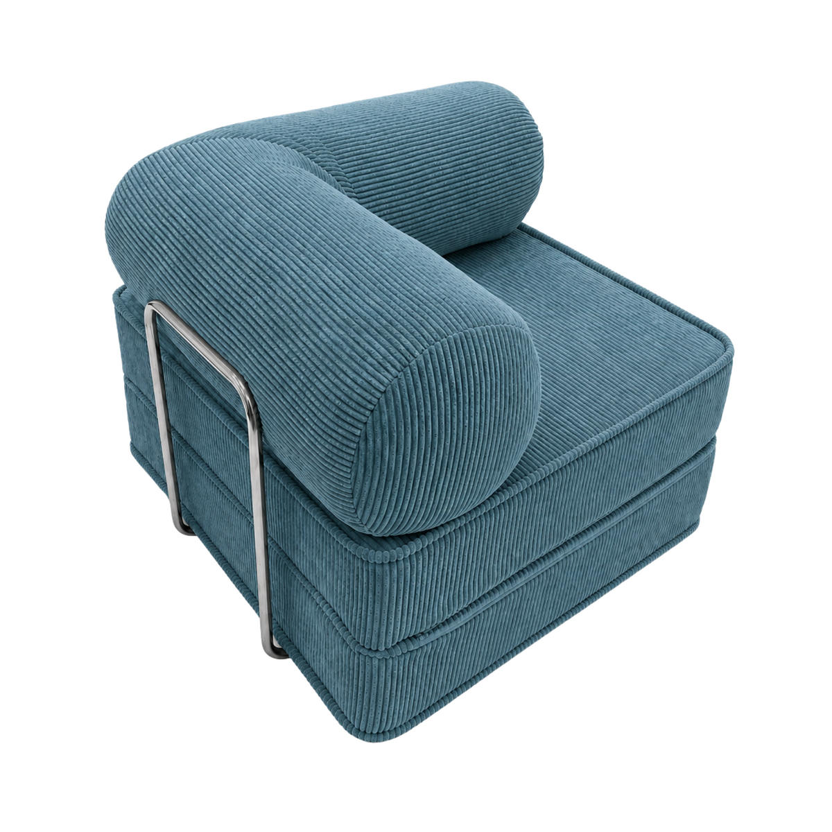 PREMIUM Lounge Sessel aus strukturiertem Stoff Türkis - Türkis, Textil (100/70/100cm) - SURB