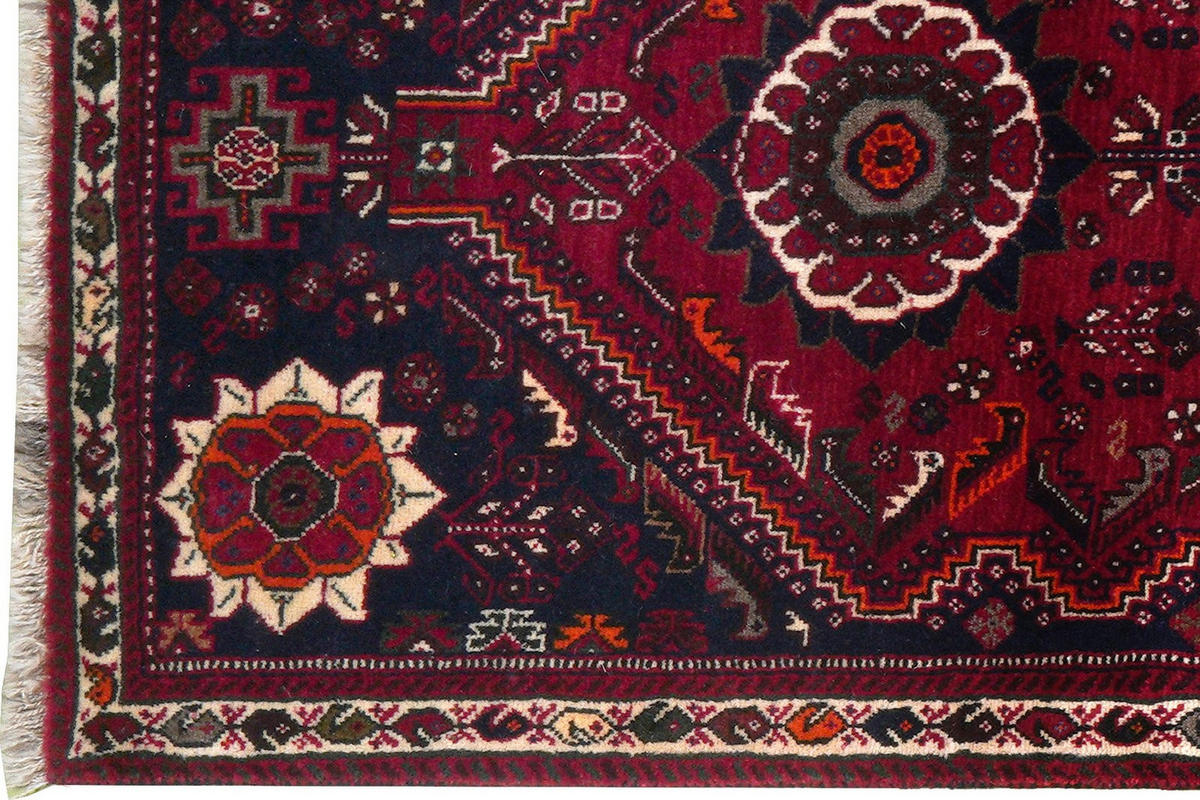 LÄUFER Orient handgeknüpft Gashgai Rot 302/77 cm Schurwolle - Rot, Textil (77/302cm) - Looma