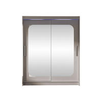 SCHWEBETÜRENSCHRANK Westa XII, mit RGB LED Beleuchtung - Kaschmir/Silberfarben, Holzwerkstoff/Metall (150/200/58cm) - MIRJAN24