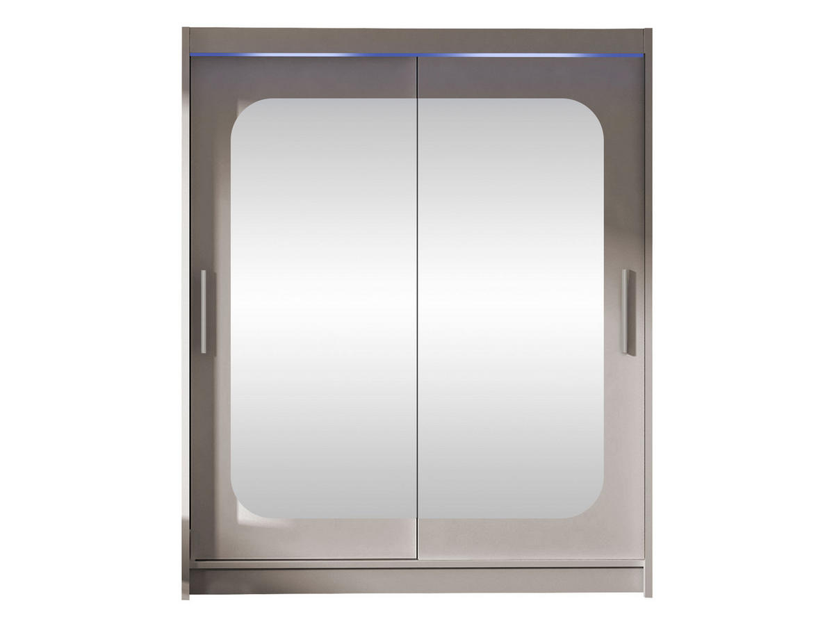 SCHWEBETÜRENSCHRANK Westa XII, mit RGB LED Beleuchtung - Kaschmir/Silberfarben, Holzwerkstoff/Metall (150/200/58cm) - MIRJAN24