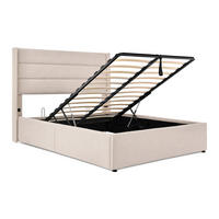 POLSTERBETT BEIGE 160x200cm, Hydraulischer Stauraum, Modernes Design - Beige, Holz/Kunststoff (160/200cm) - SHOPENTRA