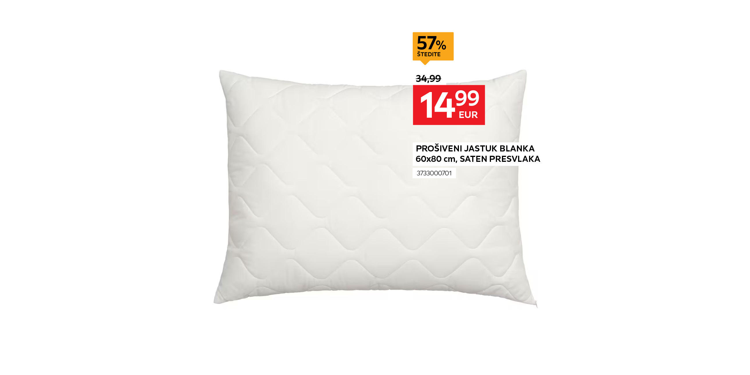 prošiveni jastuk Blanka umjesto 34,99€ nova cijena 14,99€ štedite 57%